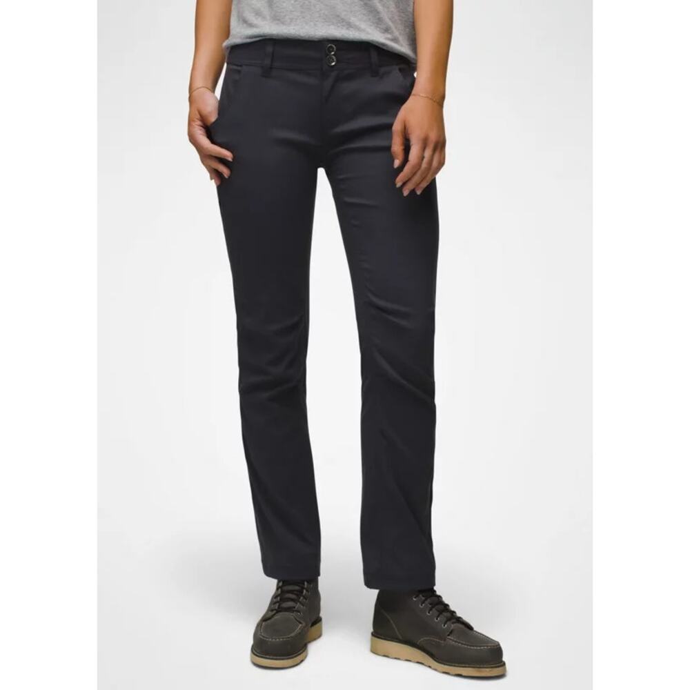 Prana Halle Straight Pant Women's 6 Regular Coal Standard Fit Low Rise Stretch